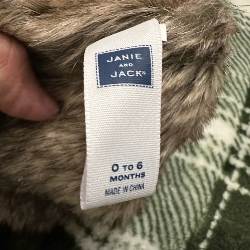 Janie and Jack Red and Brown Kids Christmas Hat